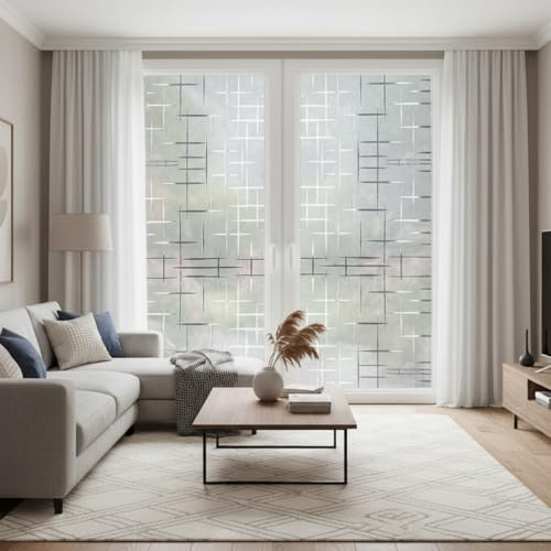 Ambiance Sticker Kleberolle, Blickdicht, Sterne, für Fenster – elektrostatische Sichtschutzfolie für Fenster – Anti-UV – H 45 cm x L 1 m