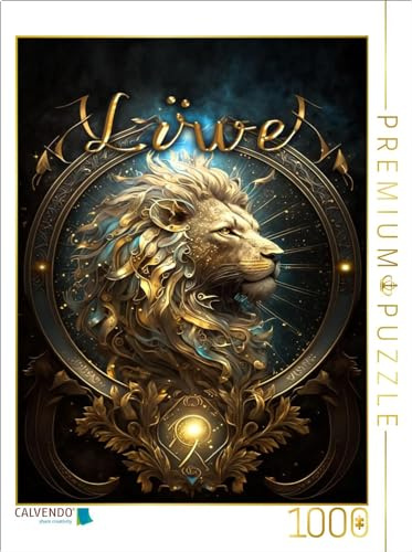 CALVENDO Puzzle Löwe 23. Juli - 23. August | 1000 Teile Lege-Größe 64 x 48 cm Foto-Puzzle für glückliche Stunden