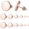EODKSE Set 6 Paia Orecchini Tondi Oro Rosa in Acciaio Inossidabile per Uomo e Donna, con Chiusura a Vite Bilanciere - Gioielli da Orecchio alla Moda e Resistenti alla Corrosione,