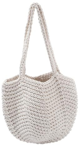 TENDYCOCO Borsa Tote in Corda Di Cotone Borsa Da Spiaggia Portatile Per Donne Capacità