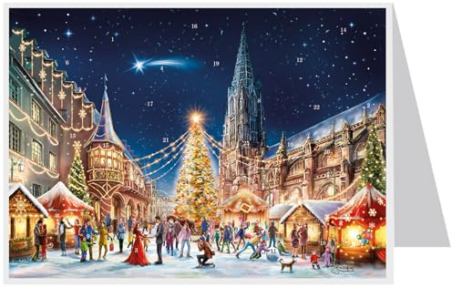 Postkarten-Adventskalender Freiburg: Papier-Adventskalender