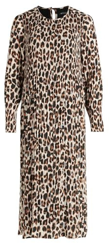 Betty Barclay Damen Plisseekleid Langarm Beige/Grau,44