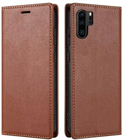 Handyhülle für Huawei P30 Hülle PU Leder Klapphülle Wallet Book Brieftasche Kartenfach Ständer Magnet Handytasche Case Schutzhülle für Huawei P30,braun