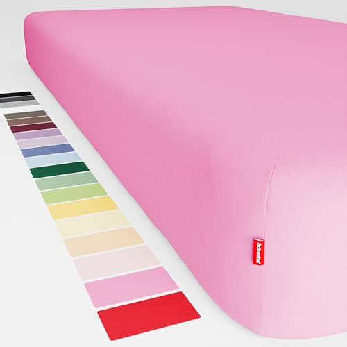 Schuette® Topper Spannbettlaken • 80x160 cm • Wow! Kollektion: Let me Pink! (Rosa) • 100% Superfluff Baumwolle, Blickdicht, Faltenfrei • mit Rundumgummi • Matratzenhöhe bis 15 cm