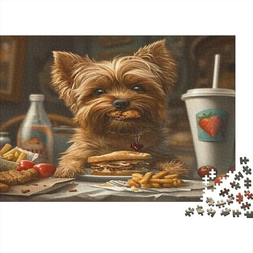 lihuogongsio Welpe Puzzle Für Erwachsene 1000 Puzzle Yorkshire Terrier Erwachsene Anspruchsvoll Puzzle Puzzlegröße Puzzle Unmögliches Puzzle Spielzeug Geschenk Premium Quality 1000pcs (75x50cm)