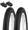 2 neumáticos de 14 x 1,75 (47-254) + 2 cámaras de aire SCHRADER cubiertas de goma para bicicleta de ciudad para niño de 14 pulgadas