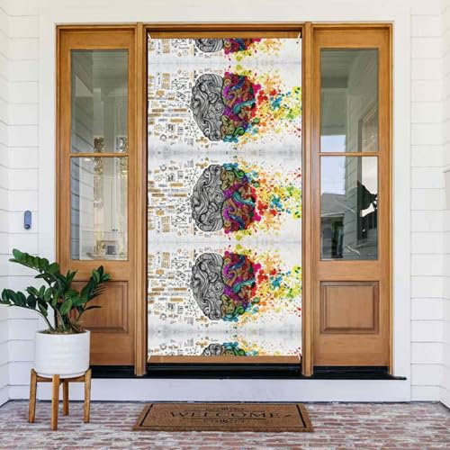 Türabdeckung für die linke und rechte Gehirnhälfte, Veranda-Banner, Willkommensbanner, Türbanner Dekorationen, Innen- und Außendekoration