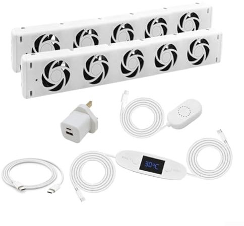 for Smart Radiator Fan, MXRV-P20 Radiator for BOOSTer Fan, 5 Blade Air for BOOST Radiator Fan, 10 Speed Adjustable Radiator Ventilator Fan for Underheaters and Radiators(Duo-set)