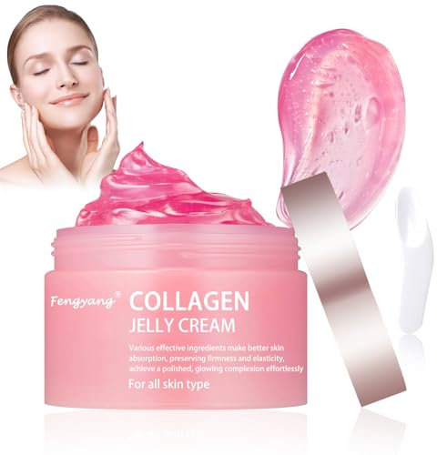 Fengyang® Crema di Gelatina Collagene, Collagen Jelly Cream, Crema Gelatina al Collagene, Crema Idratante Anti-invecchiamento, Idratazione Della Barriera per La Pelle