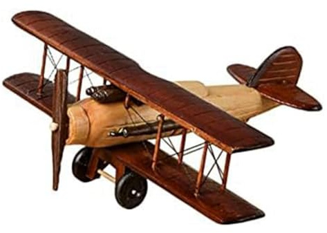 Tagtight Vintage Flugzeug, Doppeldecker-Segelflugzeug Figuren, Miniatur Flugzeugmodell Spielzeug für Luftfahrtbegeisterte als Geschenk oder Sammlerstück, 35 X 31 X 10 cm