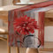 ViaElayu Tischläufer Rot Retro Tischläufer mit Blume Bauernhaus Tischdekoration Rustikales Ölgemälde Tisch Läufer Akzenttisch Dekoratives Tuch 40 x 140 cm für Küche Kaffee Urlaub Partys Hochzeit