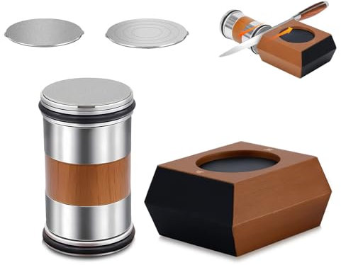 Upgraded Rolling Knife Sharpener, Knife Sharpeners for Kitchen Knives, Knife Sharpener UK with 15° & 20° Sharpening Stone, #400 & #1000 Diamond Grinding Disk, Nice Kitchen Gadgets for New Year's Gift
