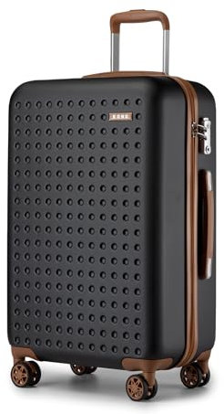 Kono Grande Valise 75cm, Valise Soute en ABS Valise Rigide 4 roulettes Valise de Voyage avec Serrure TSA, Noir