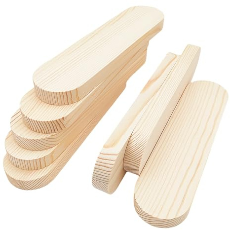 Unlackierte Holzblöcke Ovale Holzbretter für Bastelarbeiten, Leere Schnitzholzblöcke zum Gravieren, Brennen, Malen (20x5x1,5cm/8 Stück)