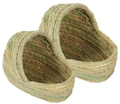 Mipcase 2pièces Nid Tressé Paille pour Poulailler Nid Douillet Forme De Pantoufle pour Poule Pondues Espace Privé pour Sommeil Et Dépose des Petits Animaux