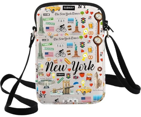 WZMPA New York Travel Crossbody Bag New York City Themed Gifts New York Souvenir Shoulder Bag New York Merchandise, New York Cb, medium