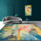 REDTAPISE Große Teppiche Wohnzimmer 160 x 230 cm, Weicher Teppich Schlafzimmer Dekorationen Buntes Abstraktes Design Modern Teal Blau Grün Rot Orange Senfgelb Teppiche Kurzflor,