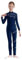 Jugaoge Mädchen Rollkragen Ganzkörperanzug Glitzer Turnanzug Gymnastikanzug Mesh Spleiß Ballett Tanz Body Einteiler Tanzbekleidung Navy blau 146-152