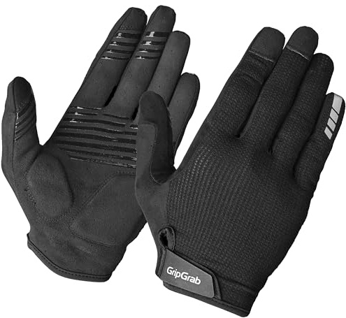 GripGrab EXPLR MTB Handschuhe Sommer - Langfinger Gepolstert | Mountainbike & Gravel Bike Fahrradhandschuhe - perforiertes Microsuede, Touchscreen, Klettverschluss, InsideGrip Anti-Rutsch