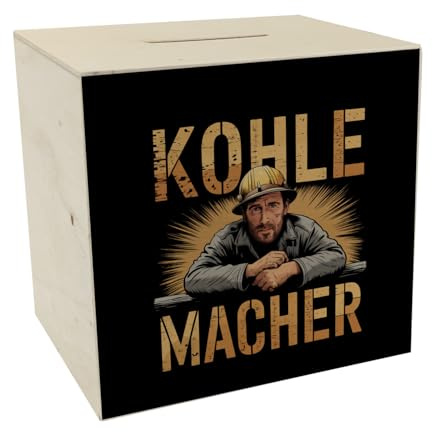 Kohlearbeiter - Kohlemacher Spardose aus Holz für Nostalgie-Fans Retro-Dekor für Geschichtsliebhaber, perfektes Nostalgiegeschenk