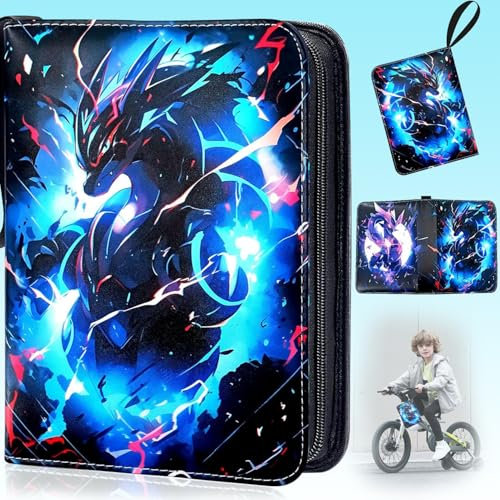 Cerkkapo Sammelalbum für Pokemon, KartenSammelalbum, Sammelalbum für album,400 SammelkartenAlbum, 4 Taschen 50 Seiten Tragbar Wasserdicht PU Karten Halter Sammelkartenalben, SammelalbumKarten