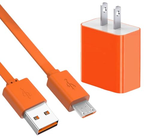Charger Charging Cable Compatible with Ring Enabled Video Doorbell (Released in 2020) 2/3/3 Plus/ 4, Doorbell Pro, Peephole Cam, Ring keypad, Camera Battery Replacement Micro USB Charger Cord(Orange)