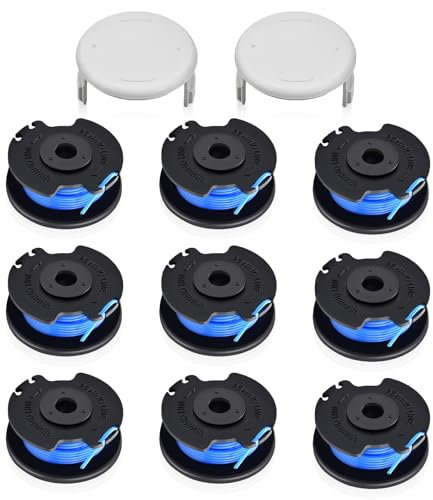 MALNDTK Bobine pour coupe-bordure Ryobi 18V -OLT1825, OLT1825M, OLT1830H, OLT1831, OLT1831H, OLT1831S, OLT1832, bobine de rechange AC14RL3A, couvercle de bobine AC14HCA (9 bobines + 2 capuchons) )