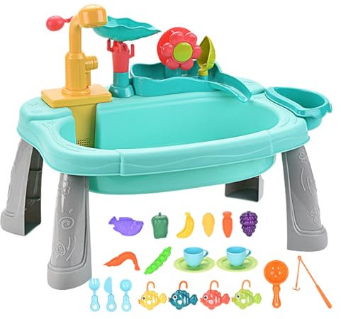 Xoeryoy Gioca Il lavandino con Acqua Corrente faceuceta Rotante Lavare per Bambini con Giocattoli per Bambini Estivi elettrici a Ruota Acqua