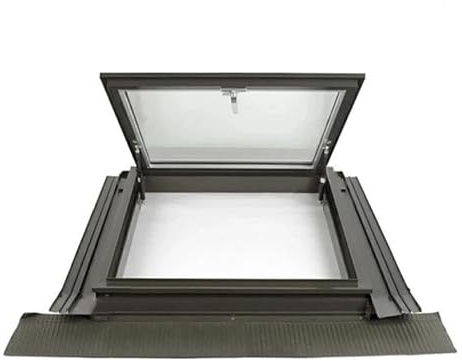 Ventana Skylight - Reemplazo de ventanas de tejado para casas - Ventana de sótano altamente sellada con drenaje - Escotilla de techo con ventana manual para ático/sala de sol(45°,LxW 90x100cm/35.4x39.