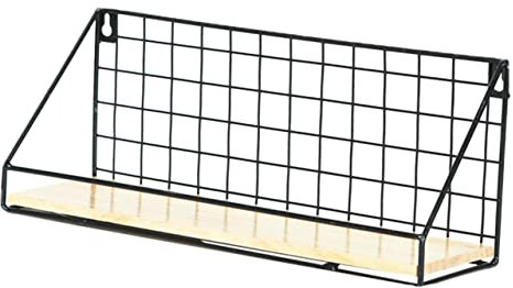 Ciieeo 1 Stück Wandmontierter Aufbewahrungskorb aus Nagelfreies Regalsystem für Küche und Schlafzimmer Schwarz Große für Fotos Pflanzen und