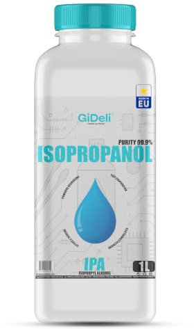 GiDeli Isopropanol 99,9% 1l - Isopropylalkohol Reiniger Hochprozentiger - Reinigungsalkohol für Elektronik, 3D Drucker zubehör, Glass, Bildschirmen und Linsen