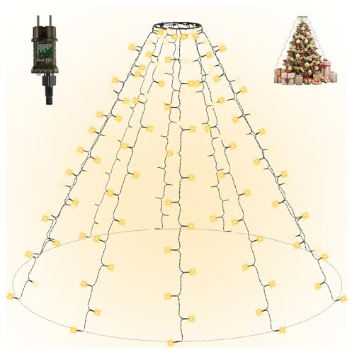 Gresonic 8 Modi Leuchtende Girlande Sapin 350 LEDs 3m*10 von Noel Lumineux Led für Außenbereich, Innenraum, Weihnachtsdekoration, Garten (3M 350LED 10 Ketten)