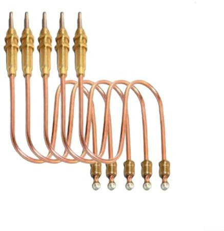 5 Stück Universal-Gas-Thermoelement M8 Gewinde Heizung Gasbrenner Sonde Thermoelement 300 mm Ersatzteile Außenheizung Verbindungsmuttern für Kamin Grill Grillzubehör