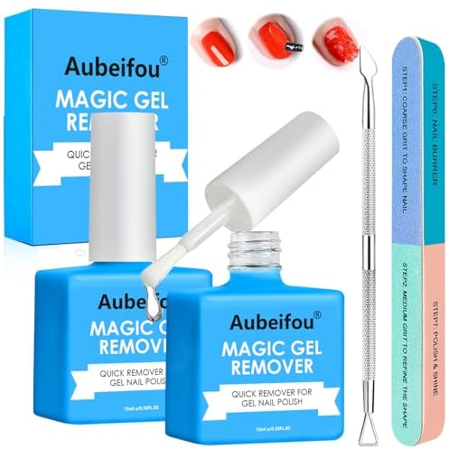 2 Pièces Dissolvants Vernis à Ongles,Dissolvants pour Vernis à Ongles en Gel,Professionnel Gel Nail Polish Remover,Avec outils ongles inclus,Application Rapide en 3-5 Minutes,Facile à utiliser