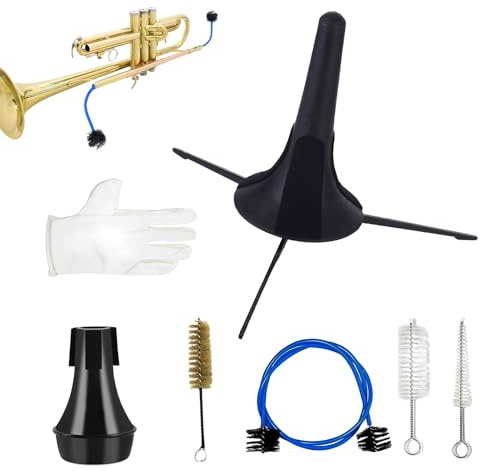 Set infermieristico per strumenti in - Set di pulizia e manutenzione a 7 pezzi per trombe, olio lubrificante, grasso lubrificante per treni di valvole, spray per lucidare, stoffa, strumento a pe