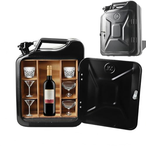 Mreryyse Bidon Minibar 20L - Cadeau Homme Original - Cadeau Personnalisé | Jerrican Bar - Mini Bar pour Anniversaire - Bar à Whisky Schrank - Jerry Can Bar de Noël - Minibar Verrouillable pour Hommes