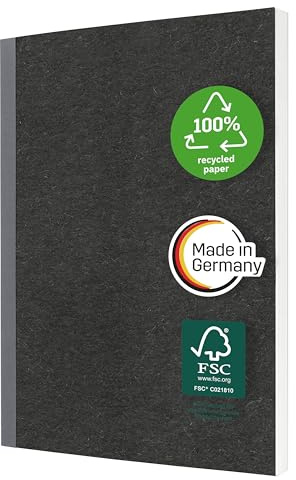 Sigel Quicknote Notizbuch A5 dotted schwarz 200 Seiten | SN310, Perforierte Blätter aus nachhaltigem Papier, Kartoneinband