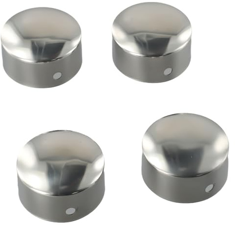 45mm PVC Round End for Staircase Handrails, Silver Tube Cover Accessories to Seal and Protect Pipe Ends, 4-Pack