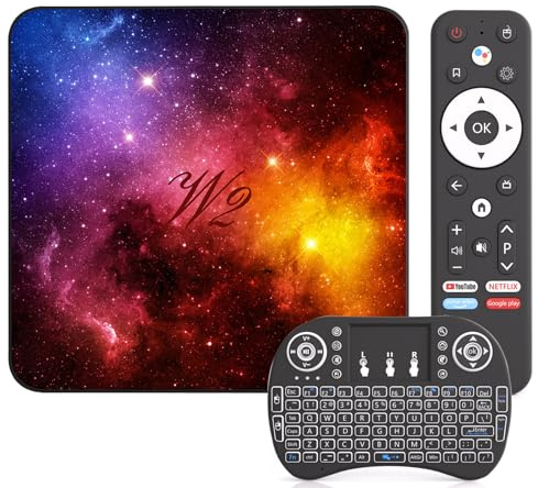 Android TV Box, Quad-Core 4GB RAM 128GB ROM, 8K UHD 3D, Wifi 6,BT5.0 | HDMI 2.0/USB 3.0, Mini Wireless Keyboard Included for Streaming & Home Entertainment,