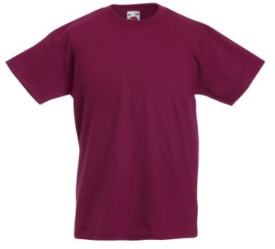 Fruit of the Loom Jungen T-Shirt, Rouge - Bordeaux, 9 Jahre
