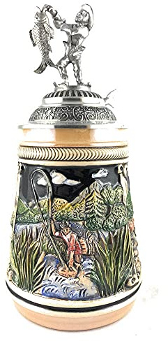 Zöller & Born German Beer Stein Fisherman's Stein 0.5 Liter tankard, Beer Mug ZO 1713/9913