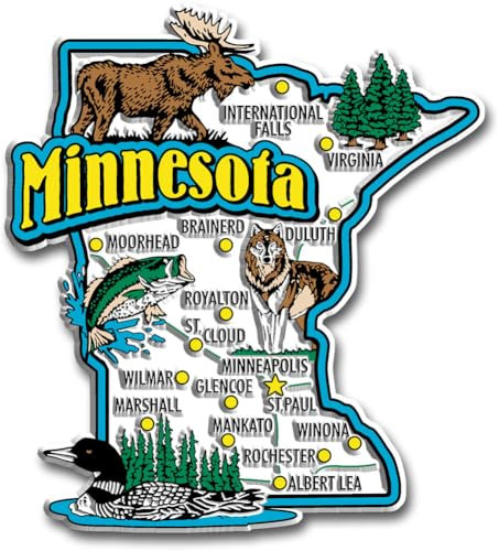 State Jumbo Karte Magnet Minnesota