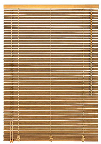 Easy-Shadow Holzjalousie Holz-Jalousie Bambus Jalousette Echtholz Rollo Jalousette 145 x 140 cm / 145x140 cm in Farbe Natur - Bedienseite Links // Maßanfertigung