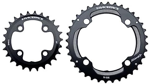 Race Face Turbine 2X Chainring Black, 64/104Mm Bcd, 26/36T