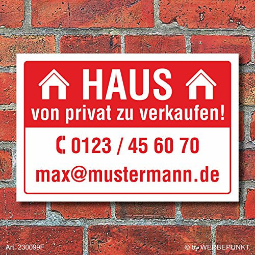WERBEPUNKT. Schild Haus Privat Wetterfest Alu-Verbund 3 mm 450 x 300 mm
