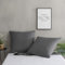 MOHAP Lot de 2- Taies d'oreiller Gris 65x65cm Housse d'oreiller avec Une Fermeture Eclair en Microfibre