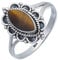 mantraroma Ring 925 Silber Damen Tigerauge Edelstein braun ausgefallen verspielt (MRG-152-18-(62))