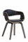 CLP Esszimmerstuhl ergonomisch Kingston, gepolsterte umlaufender Rückenlehne, Kunstlederbezug & Holzgestell, belastbar bis 150 kg, Farbe:schwarz/grau