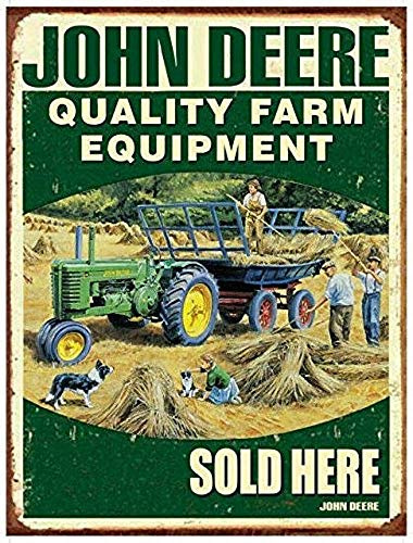 Hunnry John Deere Farm Equipment Poster Metall Blechschilder Retro Dekoration Schild Aluminium Blechwaren Vintage Wandkunstplakat Zum Cafe Bar Wohnzimmer Zuhause