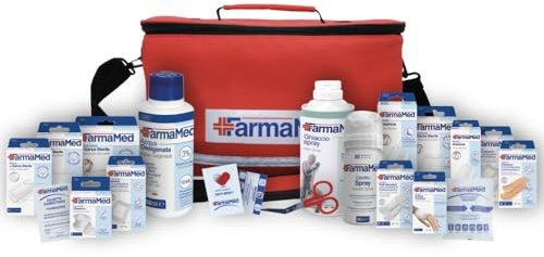 FARMAMED Kit Primo Soccorso Professionale di 230 pezzi, Borsa Medica Sportiva, Kit Pronto Soccorso per auto, casa, viaggio, sport